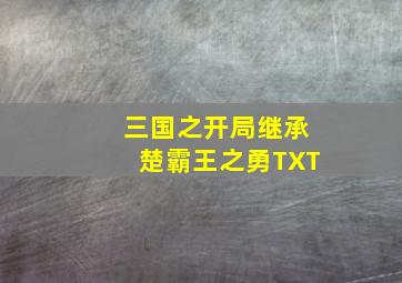 三国之开局继承楚霸王之勇TXT