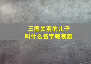 三国关羽的儿子叫什么名字呢视频