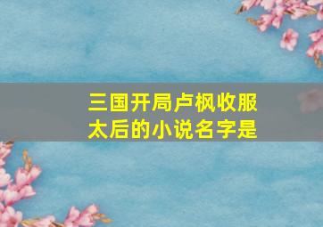 三国开局卢枫收服太后的小说名字是