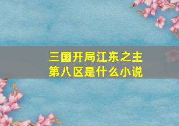 三国开局江东之主第八区是什么小说