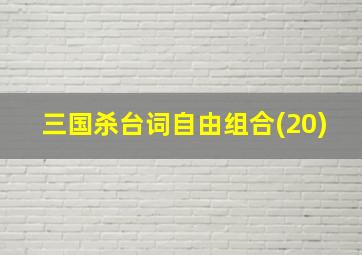 三国杀台词自由组合(20)