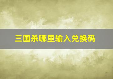 三国杀哪里输入兑换码