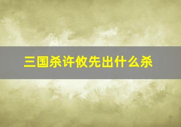 三国杀许攸先出什么杀