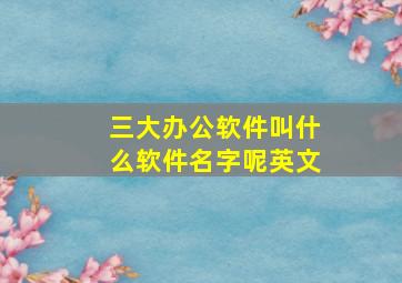 三大办公软件叫什么软件名字呢英文