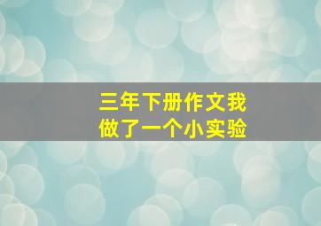 三年下册作文我做了一个小实验