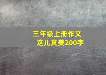 三年级上册作文这儿真美200字