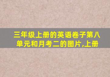 三年级上册的英语卷子第八单元和月考二的图片,上册