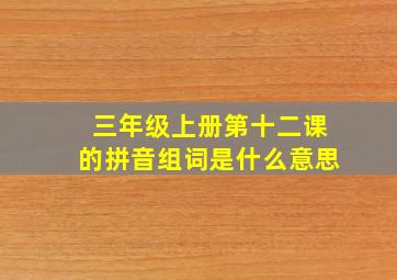 三年级上册第十二课的拼音组词是什么意思