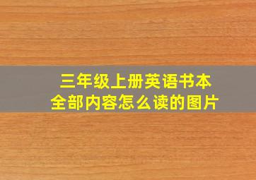 三年级上册英语书本全部内容怎么读的图片