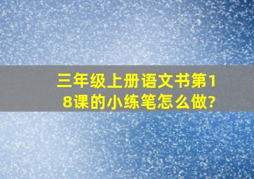 三年级上册语文书第18课的小练笔怎么做?