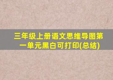 三年级上册语文思维导图第一单元黑白可打印(总结)