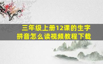 三年级上册12课的生字拼音怎么读视频教程下载