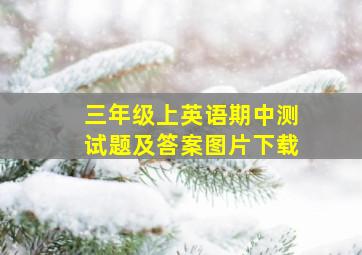 三年级上英语期中测试题及答案图片下载