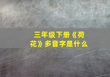 三年级下册《荷花》多音字是什么