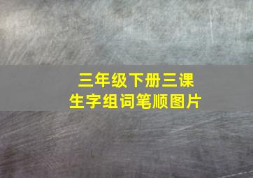 三年级下册三课生字组词笔顺图片