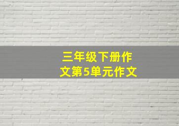 三年级下册作文第5单元作文