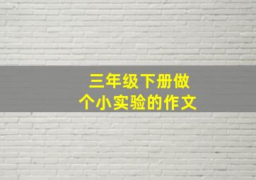 三年级下册做个小实验的作文