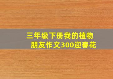 三年级下册我的植物朋友作文300迎春花