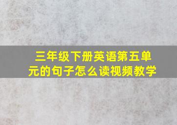 三年级下册英语第五单元的句子怎么读视频教学