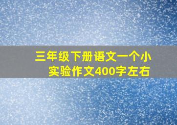 三年级下册语文一个小实验作文400字左右