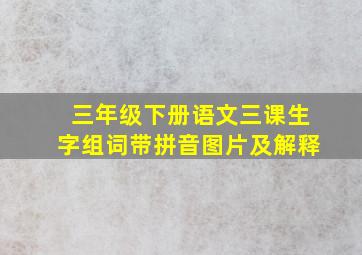 三年级下册语文三课生字组词带拼音图片及解释