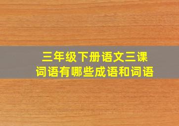 三年级下册语文三课词语有哪些成语和词语