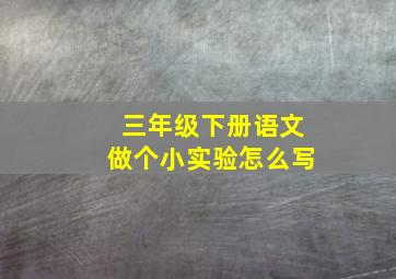 三年级下册语文做个小实验怎么写