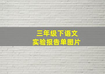 三年级下语文实验报告单图片