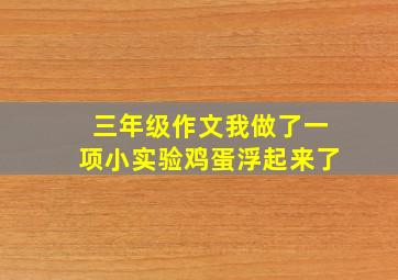 三年级作文我做了一项小实验鸡蛋浮起来了