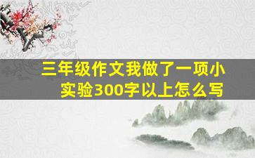 三年级作文我做了一项小实验300字以上怎么写