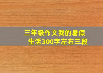 三年级作文我的暑假生活300字左右三段