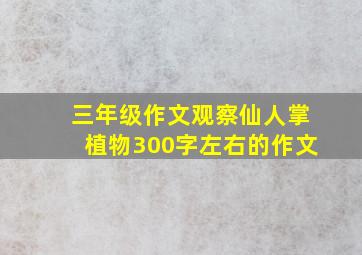 三年级作文观察仙人掌植物300字左右的作文