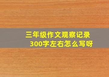 三年级作文观察记录300字左右怎么写呀