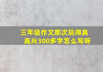 三年级作文那次玩得真高兴300多字怎么写呀