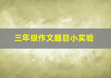 三年级作文题目小实验