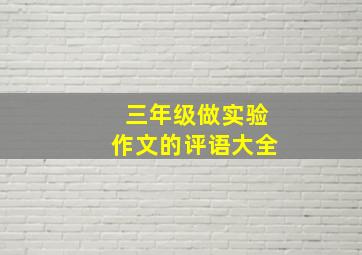 三年级做实验作文的评语大全