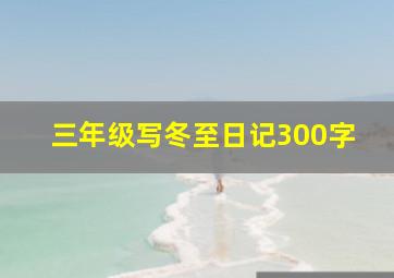 三年级写冬至日记300字