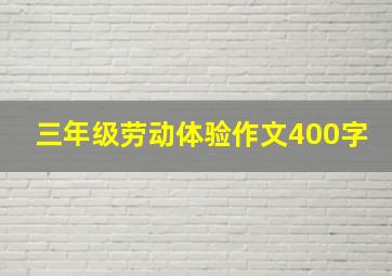 三年级劳动体验作文400字