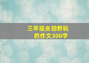 三年级去田野玩的作文300字