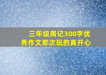 三年级周记300字优秀作文那次玩的真开心