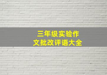 三年级实验作文批改评语大全