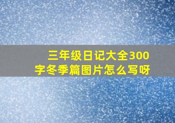 三年级日记大全300字冬季篇图片怎么写呀