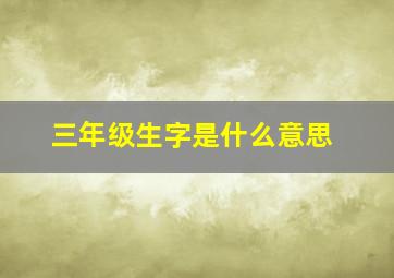 三年级生字是什么意思