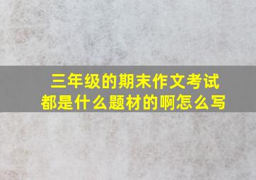 三年级的期末作文考试都是什么题材的啊怎么写