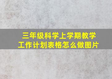 三年级科学上学期教学工作计划表格怎么做图片