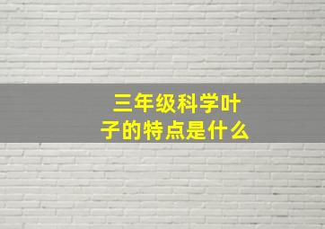 三年级科学叶子的特点是什么