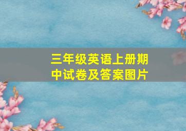 三年级英语上册期中试卷及答案图片