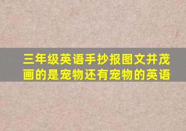 三年级英语手抄报图文并茂画的是宠物还有宠物的英语