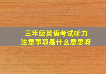 三年级英语考试听力注意事项是什么意思呀