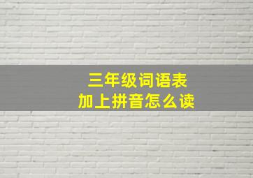 三年级词语表加上拼音怎么读